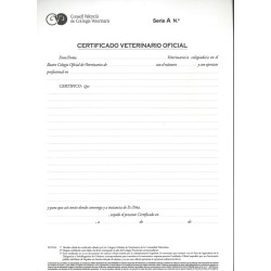 Certificado Of. Veterinario, Serie  A 0040160 al A 0040161